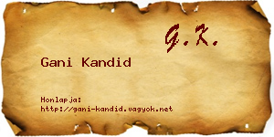 Gani Kandid névjegykártya